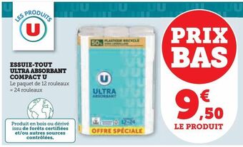Hyper U Essuie-tout ultra absorbant compact u offre
