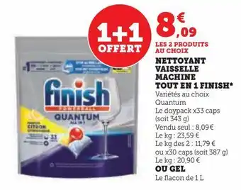 Hyper U Nettoyant vaisselle machine tout en 1 finish offre