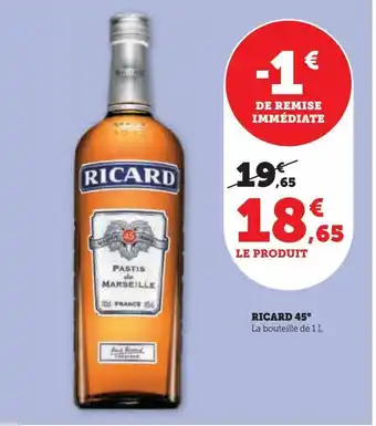 Hyper U Ricard 45° offre