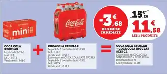 Hyper U Coca cola regular + coca cola regular 8x15 cl offre