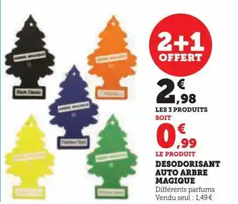 Hyper U Desodorisant auto arbre magique offre