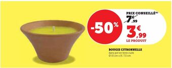 Hyper U Bougie citronnelle offre