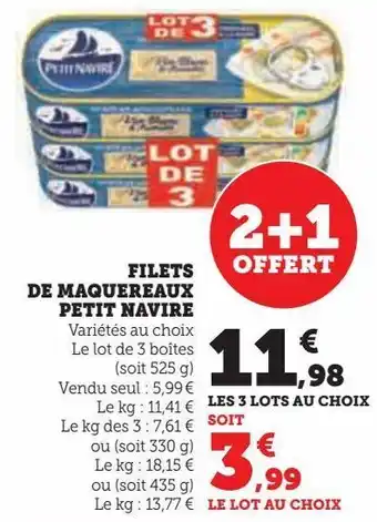 Hyper U Filets de maquereaux petit navire offre
