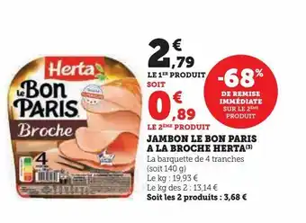 U Express Jambon le bon paris a la broche herta offre