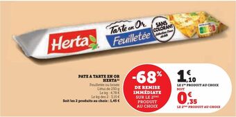 Hyper U Pate a tarte en or herta offre
