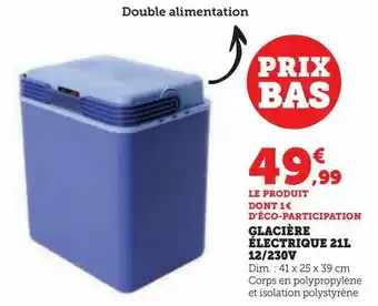 Hyper U Glacière élecrtique 21l 12/230v offre