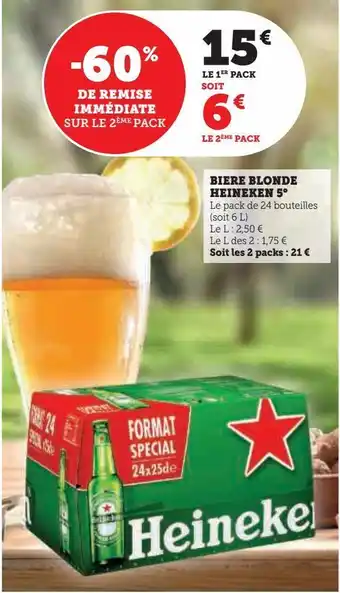 U Express Biere blonde heineken 5° offre