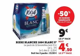 U Express Biere blanche 1664 blanc 5° offre