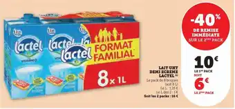 U Express Lait uht demi ecreme lactel offre