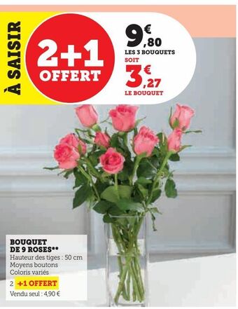 U Express Bouquet de 9 roses offre