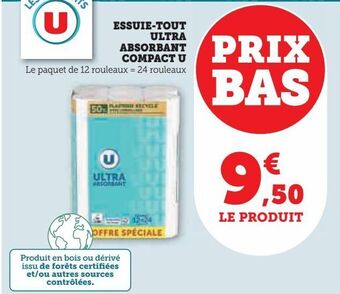 U Express Essuie-tout ultra absorbant compact u offre