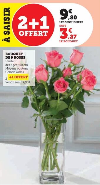 Hyper U Bouquet de 9 roses offre