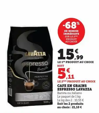 Cafe en grains espresso lavazza