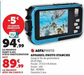 Hyper U Appareil photo etanche offre