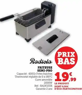 U Express Friteuse semi-pro offre