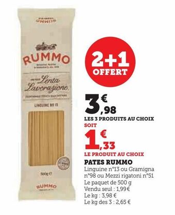 U Express Pates rummo offre