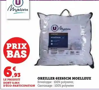 U Express Oreiller 65x65cm moelleux offre