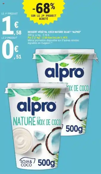 E.Leclerc DESSERT VÉGÉTAL COCO NATURE SOJA "ALPRO" offre