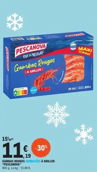 E.Leclerc GAMBAS ROUGES SURGELÉES À GRILLER "PESCANOVA" offre