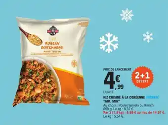 E.Leclerc RIZ CUISINÉ À LA CORÉENNE SURGELÉ "MR. MIN" offre