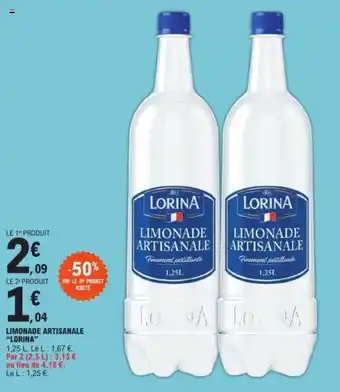 E.Leclerc LIMONADE ARTISANALE "LORINA" offre