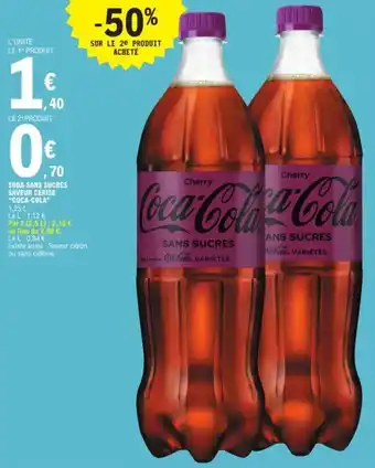 E.Leclerc SODA SANS SUCRES SAVEUR CERISE "COCA-COLA" 1,25 L. offre