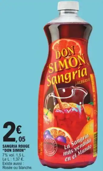 E.Leclerc SANGRIA ROUGE "DON SIMON" offre