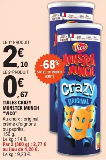 E.Leclerc TUILES CRAZY MONSTER MUNCH "VICO" offre