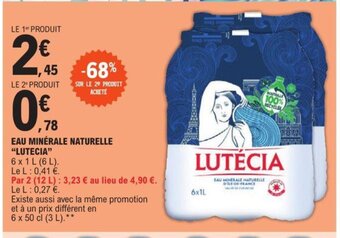 E.Leclerc EAU MINÉRALE NATURELLE "LUTECIA" offre