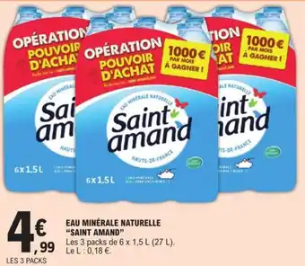 E.Leclerc EAU MINÉRALE NATURELLE "SAINT AMAND" offre