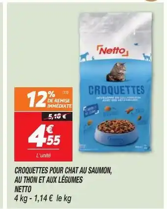 Netto Croquettes pour chat au saumon, au thon et aux légumes netto offre