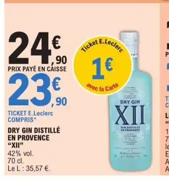 E.Leclerc DRY GIN DISTILLÉ EN PROVENCE offre