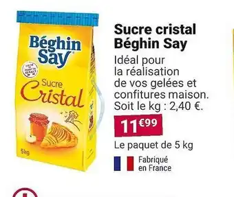 Gamm vert Sucre cristal béghin say offre