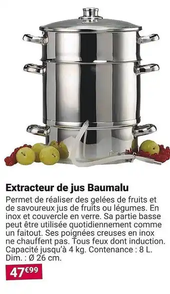 Gamm vert Extracteur de jus baumalu offre