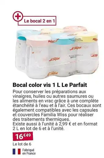 Gamm vert Bocal color vis 1 l le parfait offre