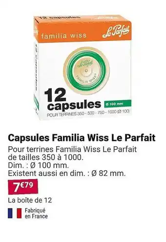 Gamm vert Capsules familia wiss le parfait offre