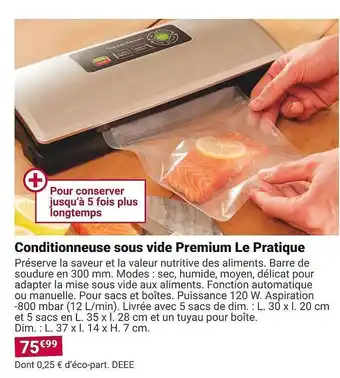 Gamm vert Conditionneuse sous vide premium le pratique offre