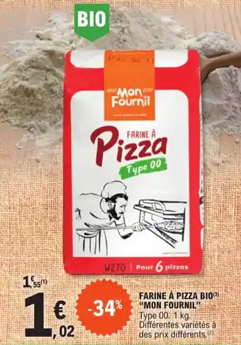 E.Leclerc FARINE À PIZZA BIO(3) "MON FOURNIL" offre