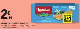 E.Leclerc GAUFRETTES CLASSIC "LOACKER" offre