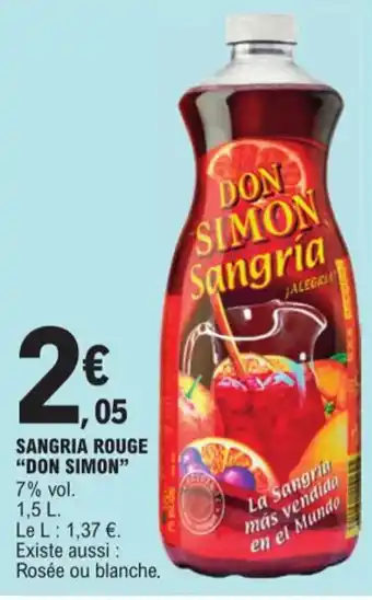 E.Leclerc SANGRIA ROUGE "DON SIMON" 7% vol. 1,5 L. offre