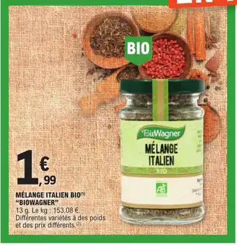 E.Leclerc MÉLANGE ITALIEN BIO) "BIOWAGNER" offre