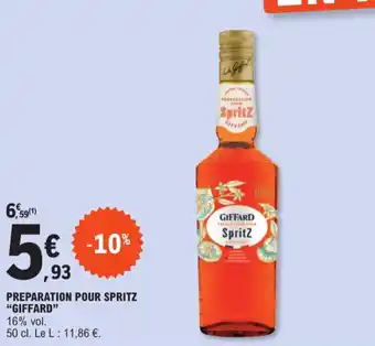 E.Leclerc PREPARATION POUR SPRITZ "GIFFARD" offre