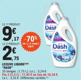E.Leclerc LESSIVE LIQUIDE(3)(4) "DASH" offre