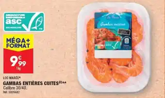 ALDI GAMBAS ENTIÈRES CUITESⒸ)** Calibre 30/40. offre