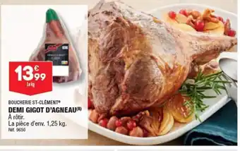 BOUCHERIE ST-CLÉMENT DEMI GIGOT D'AGNEAU(B) A rôtir.