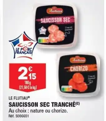 ALDI SAUCISSON SEC TRANCHÉ(C) Au choix : nature ou chorizo. offre