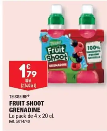 ALDI TEISSEIRE FRUIT SHOOT GRENADINE Le pack de 4 x 20 cl. offre