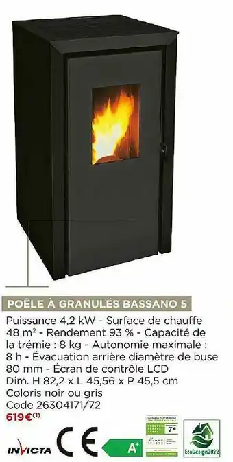 Bricomarché Poêle à Granulés Bassano S Invicta offre
