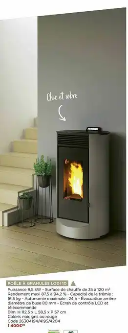 Bricomarché Poêle à Granulés Lodi 10 offre