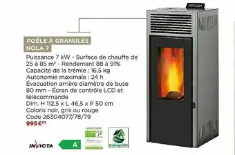 Bricomarché Poêle à Granulés Invicta Nola 7 offre